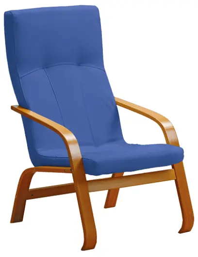 RO - 09 křeslo čalouněné koženkou Holy, dřevěné HOLY N 1 - koženka modrá